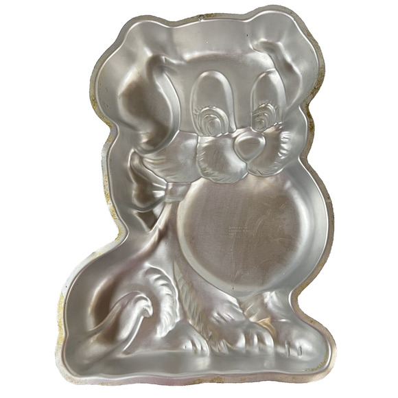 Lot Of 2 Vintage Wilton Dog Aluminum Cake Pan 1987 & Double Heart Cake Pan 1979 - Picture 3 of 12